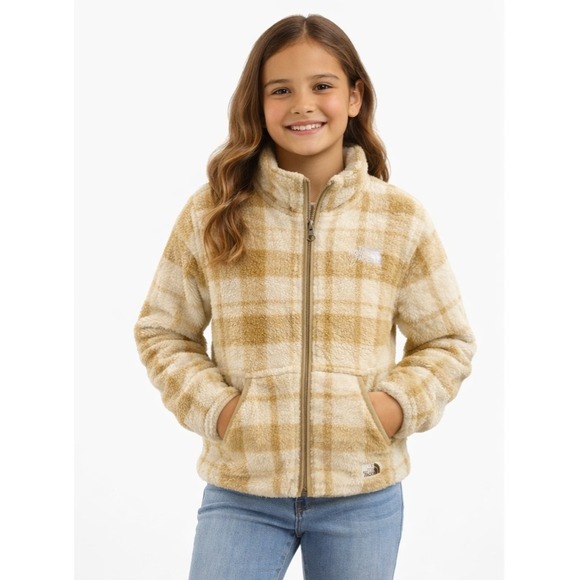 THE NORTH FACE Girls M 10/12 Plaid Sherpa Fleece Jacket